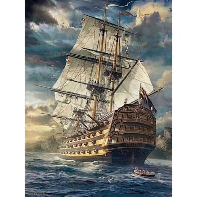 China Environmentally Friendly Diamond Painting Cross Stitch Kit Custom 5D Diamond Painting Warship DIY Sailboat Sailboat Full Drill Embroidery Home Decor for sale