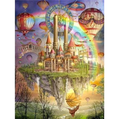 China Home Decor Diamond Painting Diamond Embroidery Custom Castle Cartoon DIY Diamond Painting Rainbow 5D Dreamy Rhinestone Mosaic Environmental Friendly for sale