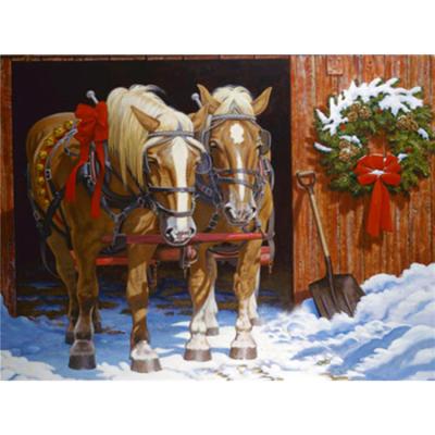 China Diy 5D Diamond Painting Animal Christmas Horse Full Drill Diamond Art Painting Embroidery Handmade Gift Environmental Friendly Home Decor for sale