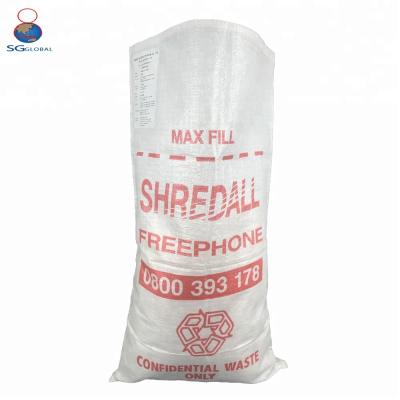 China Hot Selling Recyclable Plastic Rice Flour Grain Woven Polypropylene Bags 50kg Corn Bags for sale