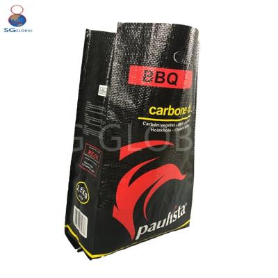 China China Manufacturer 100kgs Logo Moisture Proof ODM Customized Black PP Woven Plastic Packaging Cloth Bag Coated Big Bag With Cut Handle for sale