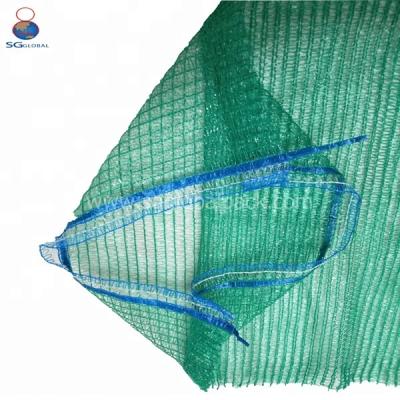 China Durable Plastic Drawstring Customized Potato Fruit PE Raschel Mesh Vegetable Packing Bag With CE for sale