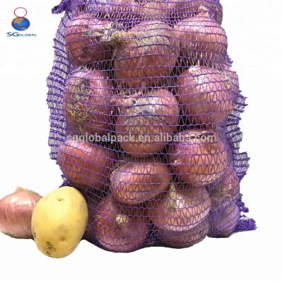 China China Recyclable Wholesale PP Woven Net Bags PE Drawstring Plastic Packaging Onions Fruit Firewood Gauze Tubular Mesh Bags With CE for sale