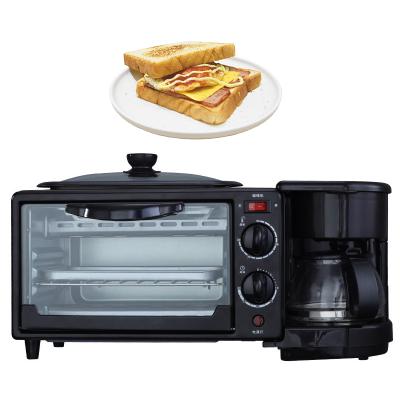 China 3 in 1 Breakfast Maker Machine Fmaily Size 3 in 1 Breakfast Maker Machine Coffee Maker Frying Pan Toaster Oven 3-in-1 Breakfast Maker for sale