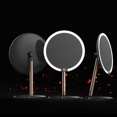 China Hot sale lit led portable beauty touch screen makeup desk mirror with led light smart flat mirror with best quality for sale