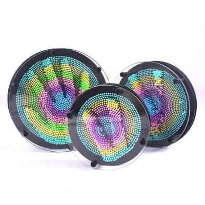 China New Design Children's Toys 2020 Round Pointed Rainbow Plastic Pinart 3D-dimensional Pin Plastic Sculpture for sale