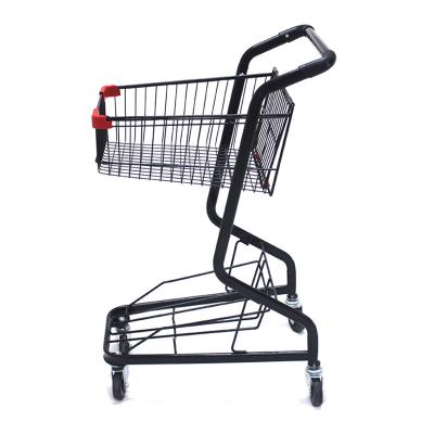 China Guanriver Two Tiers Antirust Shopping Basket / Plastic Trolley For Supermarket for sale