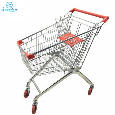 China Guanriver 80L Guanriver 80L Uncover Metal Grocery Trolley Grocery Trolley Retail Trundle Trolley Shopping Trolley Retail Trundle Trolley for sale