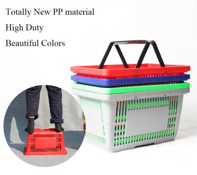 China Fashionable new pp style supermarket plastic shopping basket durable small plastic shopping basket groceries for sale