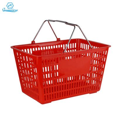 China Sustainable& Guanriver Strong High Quality Recycled Hand Carry Plastic Shopping Basket for sale