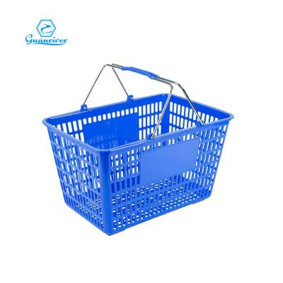 China Sustainable& Guanriver strong supermarket plastic shopping basket for shopping for sale