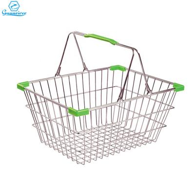 China Sustainable& Strong Wholesale High Quality Chrome Plated Wire Shopping Basket for sale