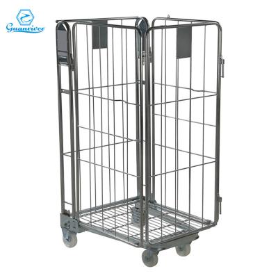 China Rustproof High Quality Wire Mesh Roll Container Steel Roll Container for sale