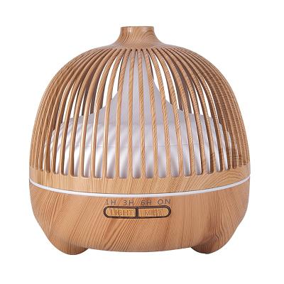 China Modern Household Large Capacity Aroma Diffuser Humidifier 300ML 500ml Ultrasonic Wood Grain Aroma Diffusers With 7 Color Change for sale