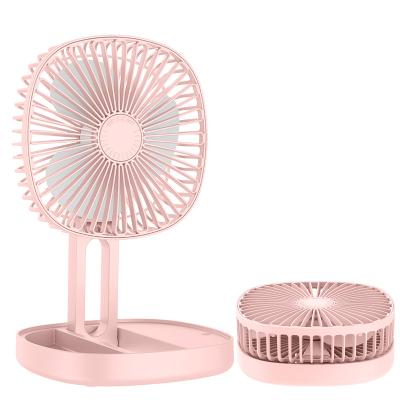 China Portable Hotel Air Cooling Fan Hotel Folding Fan Mini Stand Foldable USB Rechargeable Table Fan for sale