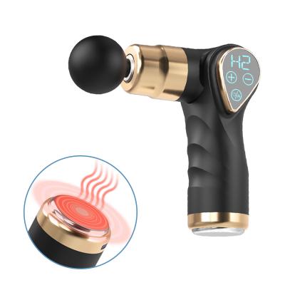 China Mini Massage Gun With Heat Heating Body Muscle Gun Massager Motor 32 Motor Passionate Body Cloth Brushless Speed ​​Deep Vibration Percussion for sale