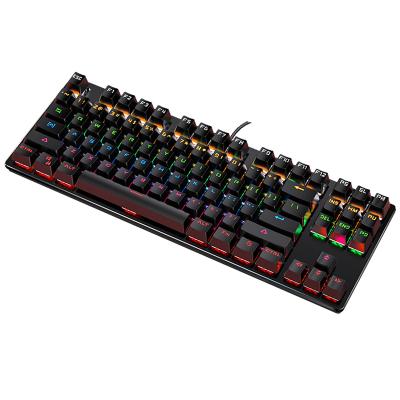 China Anti-ghosting Anti-ghosting Private Label 87 Key Anti-ghosting Gamer Fatastic Keyboard RGB Led Backlit Rainbow Gaming Wire mechanical keyboard for sale