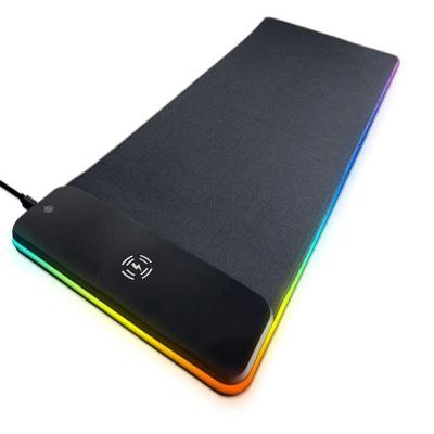 China Wholesale Wear Resistance Gaming Mouse Mat Custom Logo 10W Wear-resisting Big RGB Extended Fast Charging Mouse Pad With Wireless Charging for sale