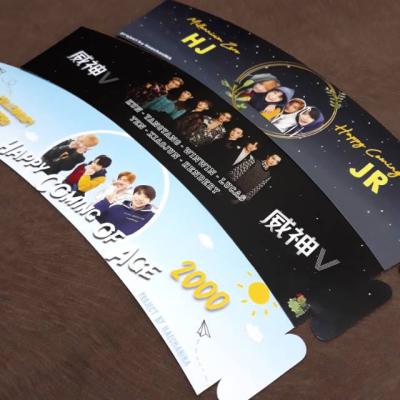 China Recyclable custom private photo logo printing wayv nct kpop group paper cup sleeves for sale