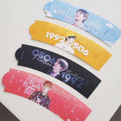 China Custom Recyclable Kpop Idol Packaging Design Coffee Cup Sleeve for sale