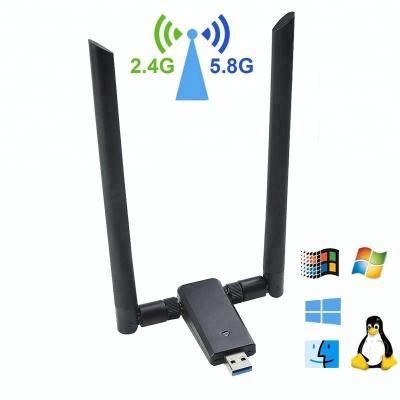 China LAPTOP 1200Mbps Auto Setup 2.4G&5G Dual Band USB WiFi 3.0 Radio Adapter for sale