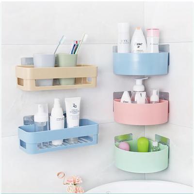 China Sustainable Hang Drain Bathroom Organizer Rectangle Semicircle Wall Mounted Bathroom Kitchen Storage Shelf Bathroom Organize for sale