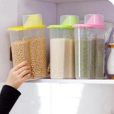 China Wholesale Stored Seal Multigrain Plastic Storage Box High Clear Covered Moisture Proof Kitchen for sale