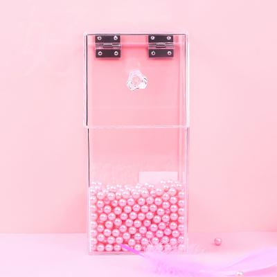 China Lady Makeup Storage Box Makeup Tools Acrylic Brush Beads Storage Box Holder Accessory Organizer Box With Cover for sale