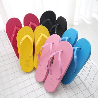 China Flip Flops Multicolor Pvc Rubber Cheap Beach Outdoor Ladies Slippers Waterproof Summer Flip Flops for sale