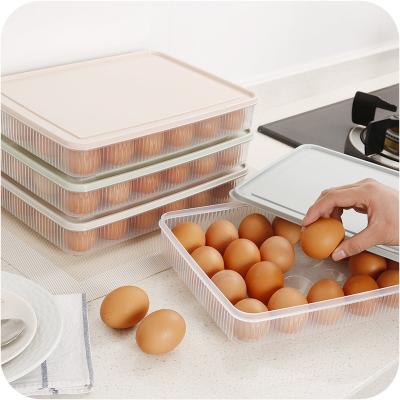 China Wholesale Portable Freshness Preservation Kitchen 24 Eggs Grid Anti-fall Plastic Storage Box for sale