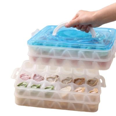 China Portable Freshness Preservation Refrigerator Storage Box 4 Layer Frozen Dumpling Moisture-proof Fresh-preservation Box for sale