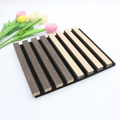 China Wooden Grain Acoustic Fluted Panel Board Soundproof For Interior Decoration for sale