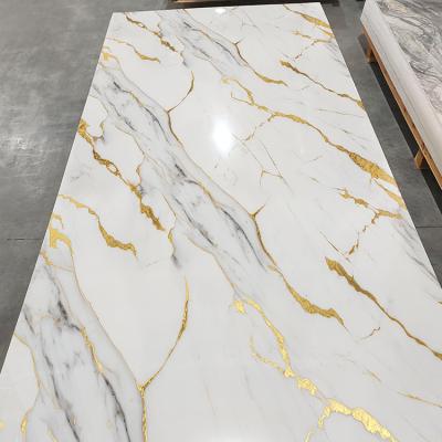 China High Glossy Pvc Marble Board Uv Marble Sheet Laminated Board For Wall Decoration for sale