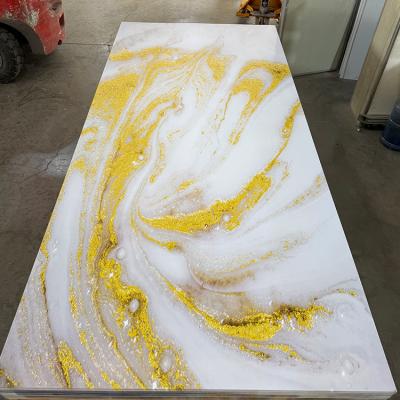 China 4*8 Ft UV PVC Marble Sheet Waterproof Hot Stamping/3D Printed Indoor Panels UV Boards for sale