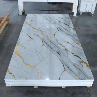 China 1220x2800mm Interior Decorative PVC Marble Sheet for sale