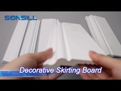 laminated ps white color skirting baseboard in flooring accessories fireproof