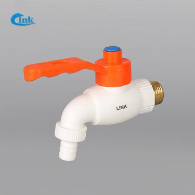 China LK-1-001-S ( 20mm ) Factory Supply high quality plastic handle brass plastic water hose cock ppr faucet water bib tap for sale