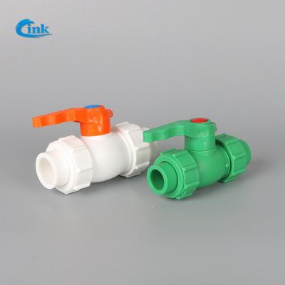 China LK-2-016 ( 20mm ) plastic pipe ppr double union ball valve for water pipe for sale