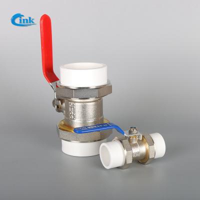 China LK-2-021 ( 20mm ) ppr plastic brass double union ball valve for water pipe and plumbing for sale