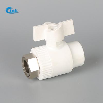 China LK-2-014 ( 20mm ) Butterfly handle plastic body ppr ball valve for water pipe and plumbing for sale