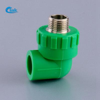 China LK-3-011 ( 1/2* 20 mm ) low price factory supply high quality ppr brass pipe fittings PP-R male threads elbow fitting for sale