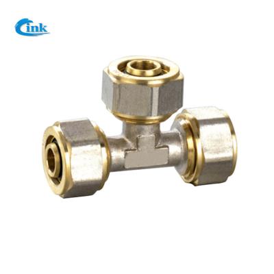 China LK-4-505 ( T16*16 ) Factory supply high quality brass pipe compression fittings equal tee for sale