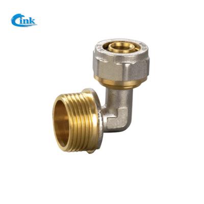 China LK-4-510 ( L16*1/2M ) Factory supply high quality brass pipe compression fittings male threads elbow for sale