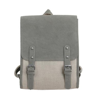 China Waterproof Cotton Retro Canvas Girls Backpack School Bag Leather Single Bagpack for sale