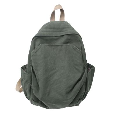 China New simple pure color fashion canvas backpack students school bag backpacks for sale