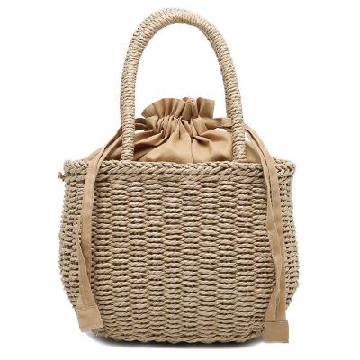 China Lady Summer Beach Bag Handwoven Retro Vegetable Basket Bag Handwoven Fashion Straw Bag Handbag Sets for sale