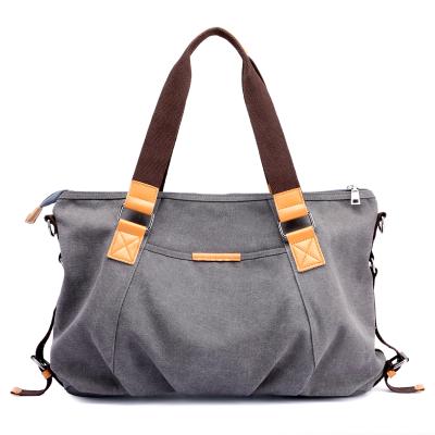 China Popular Retro Vintage Design Solid Color Women Canvas Shoulder Handbag for sale