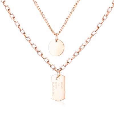 China CLASSIC Trendy Jewelry Customized 18k Rose Gold Plated Rose Pendant Necklaces Stainless Steel Necklace For Women for sale