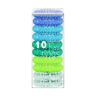 China Goods. strong wholesales Dropshipping 70 colors 10pcs no crease big phone cord spiral hair ties for sale