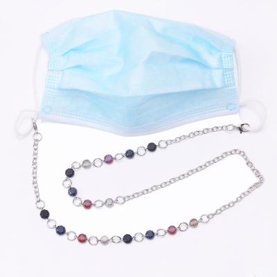 China 2022 Customs Popular Wholesale Recyclable Fashion Metal Crystal Face Mask Necklace Holder Clip Strap Chain for sale